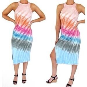 YFB Young Fabulous & Broke Ribbed Tie Dye Racer Back Tank Dress Size S